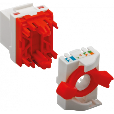 CAT5E UTP TOOLLESS KEYSTONE JACK WITH ROTATING BUTTON